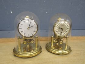 2 Kundo German anniversary clocks with domes