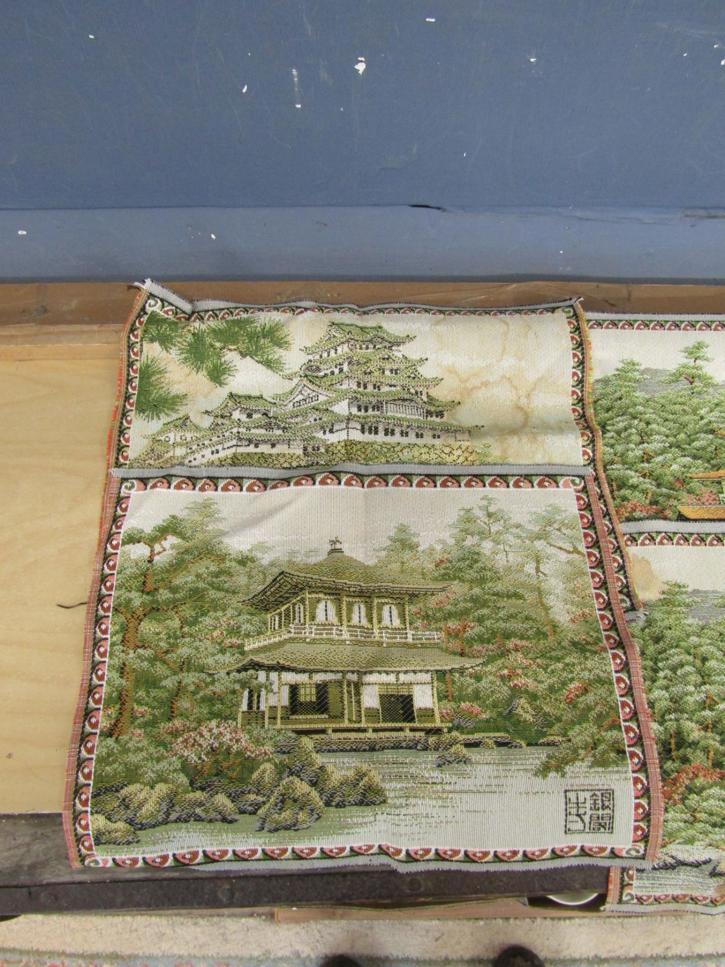 6 Oriental temple tapestries - Image 2 of 3