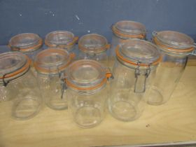 Assorted kilner jars