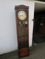 1910-1920 German Art Novo 3 weight Westminster Grandfather clock in oak case with weights and