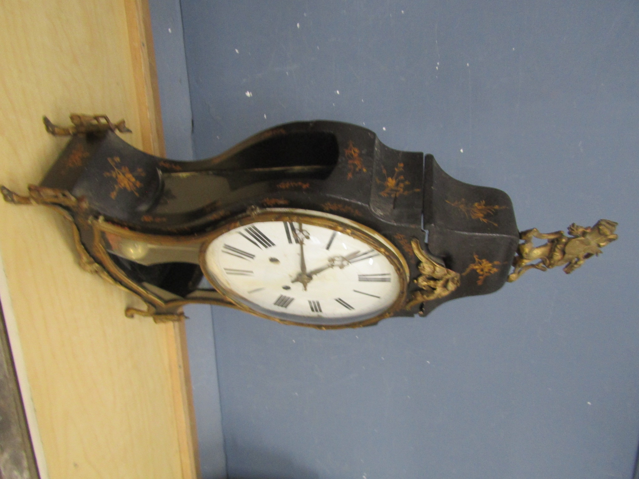 19th Century Swiss style striking bracket clock with Ormolu decoration, pendulum and key (needs some - Image 7 of 10