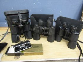 Opera glasses and 3 pairs binoculars