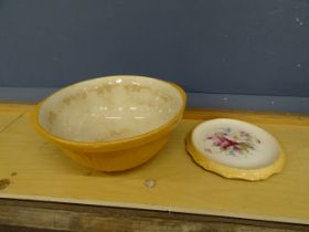 Large vintage Green & Co Ltd mixing bowl and a bread plate