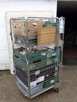 Stillage containing glass, china and pictures etc (contents only stillage not included)