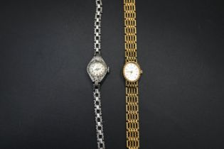 Smiths 5 jewels ladies marcasite art deco styly cocktail watch together with a Limit quartz watch