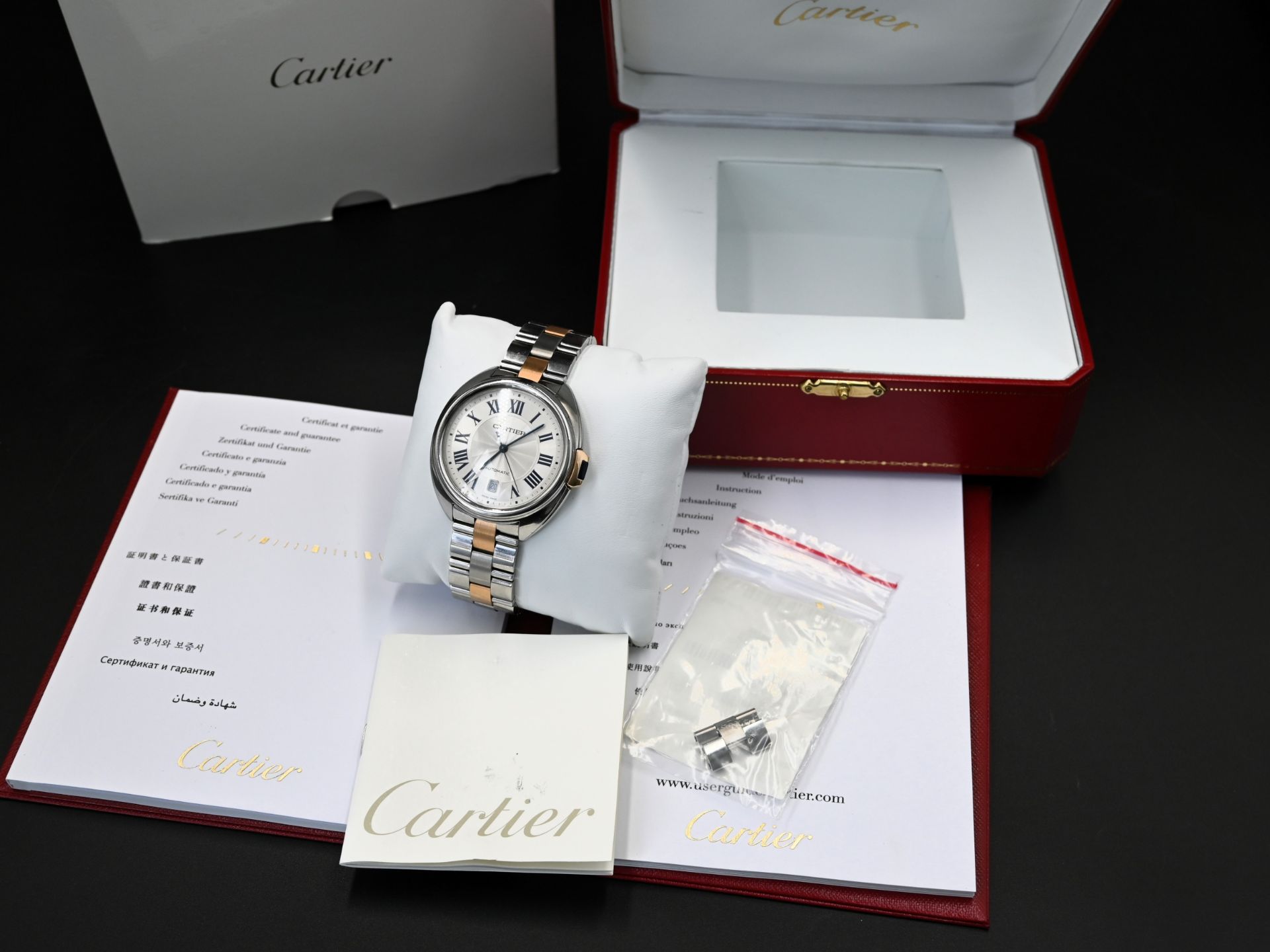 Cartier Cle de Cartier watch with 1847 MC movement with certificate of guarantee, user guide, - Image 3 of 5