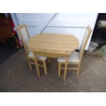 Drop leaf kitchen table with 2 upholstered chairs