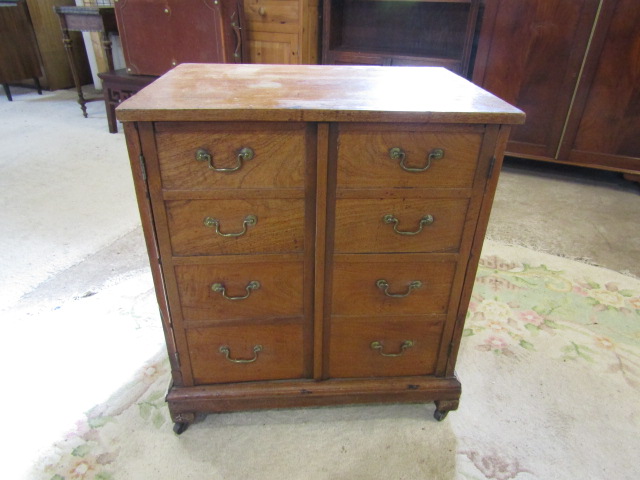 19thC mahogany cupboard with faux drawers