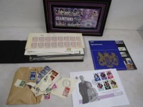 First Day Covers inc framed 2007 National League Champions and few circulated stamps