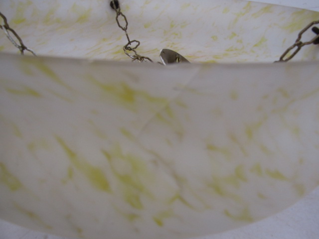 A vintage yellow mottled plafoniere  hairline crack to rim as pictured - Image 2 of 5