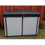 Plastic garden storage box H133cm W190cm D100cm approx