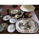 Various ceramics inc Peter Rabbit, Crown Devon etc