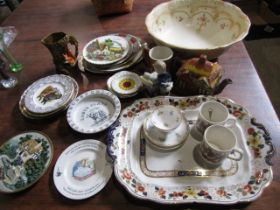Various ceramics inc Peter Rabbit, Crown Devon etc