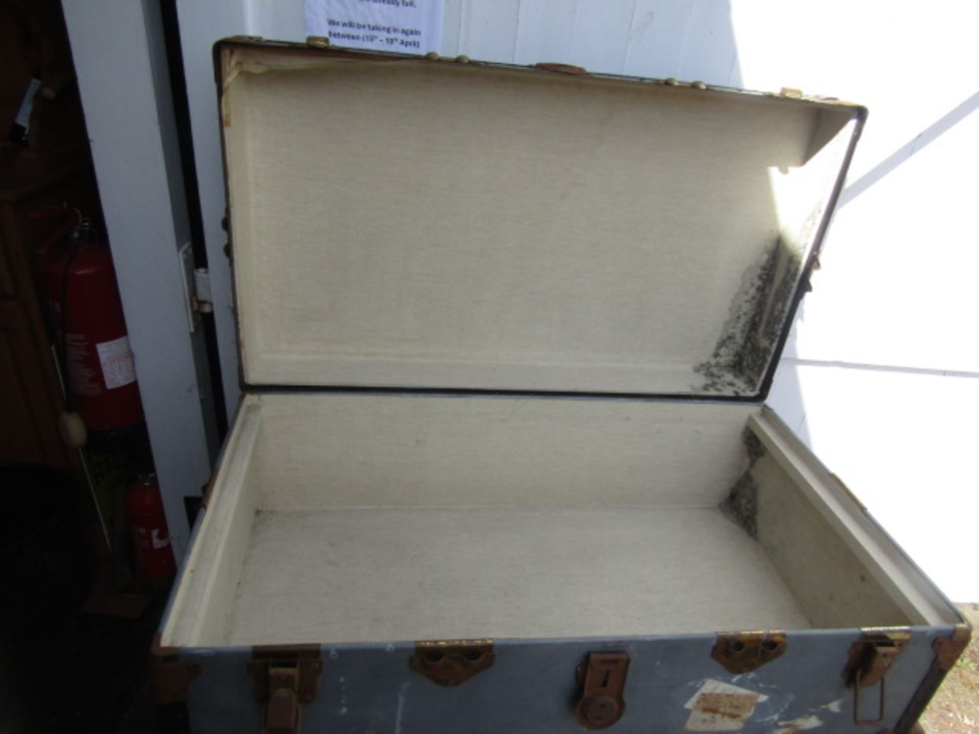 2 travelling trunks, one with interior tray - Image 13 of 14