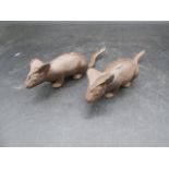 2 metal mice 14cmL