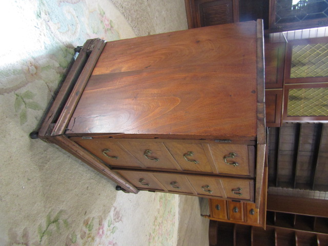 19thC mahogany cupboard with faux drawers - Image 2 of 4