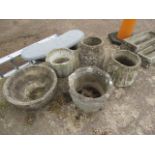 5 concrete plant pots