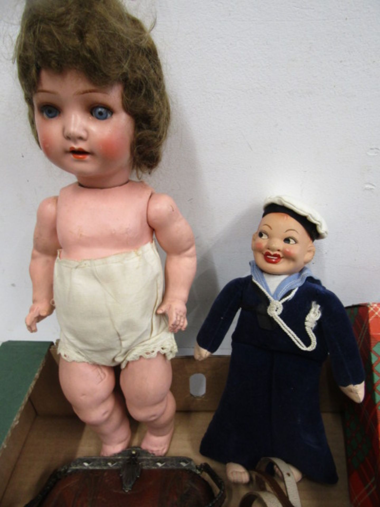 vintage dolls, Ilford camera and vintage bag - Image 5 of 6
