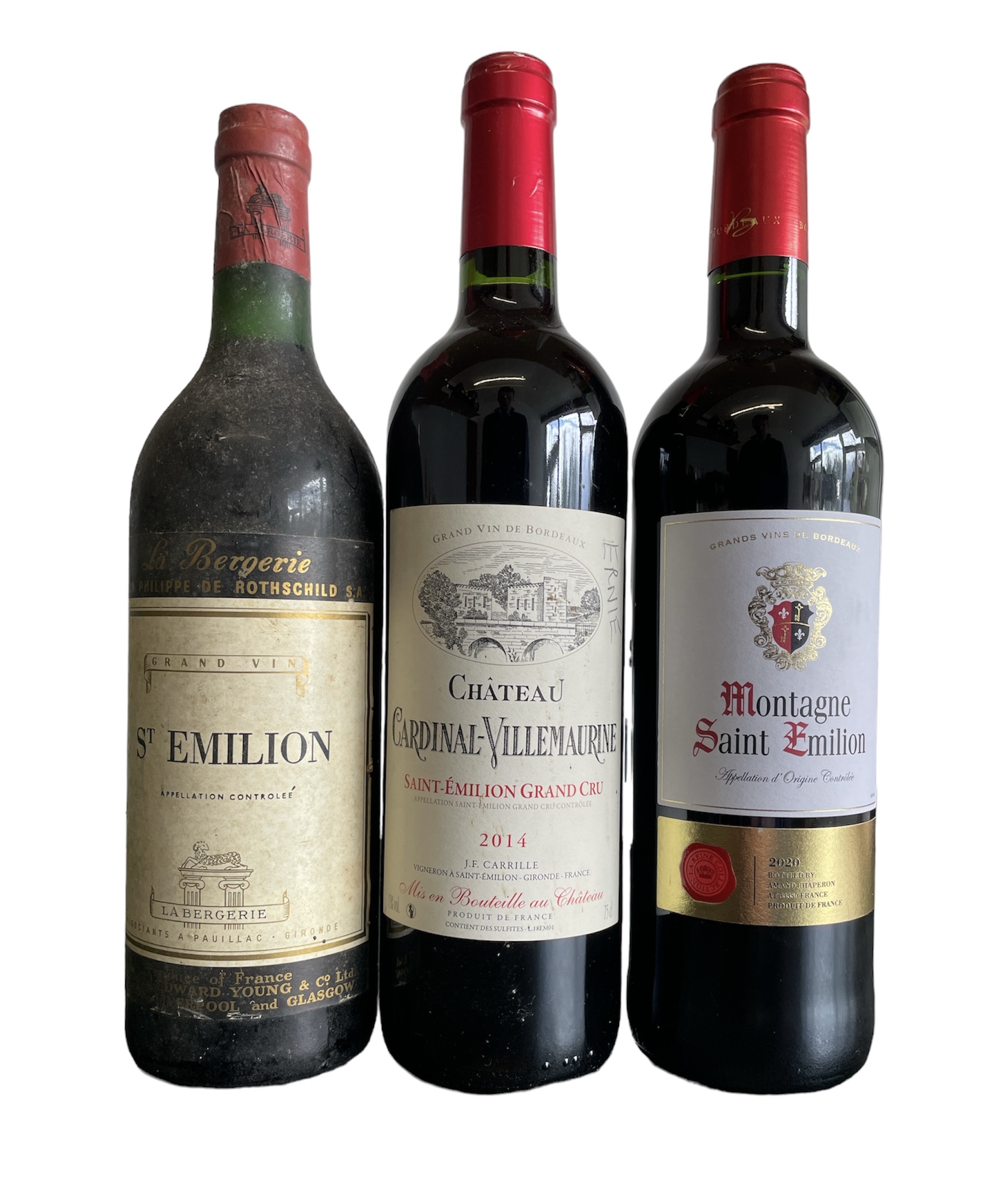 Three bottles of Saint-Emilion to include 2014 Chateau Gardinal-Viillemaurine 13%vol 75cl Labergerie