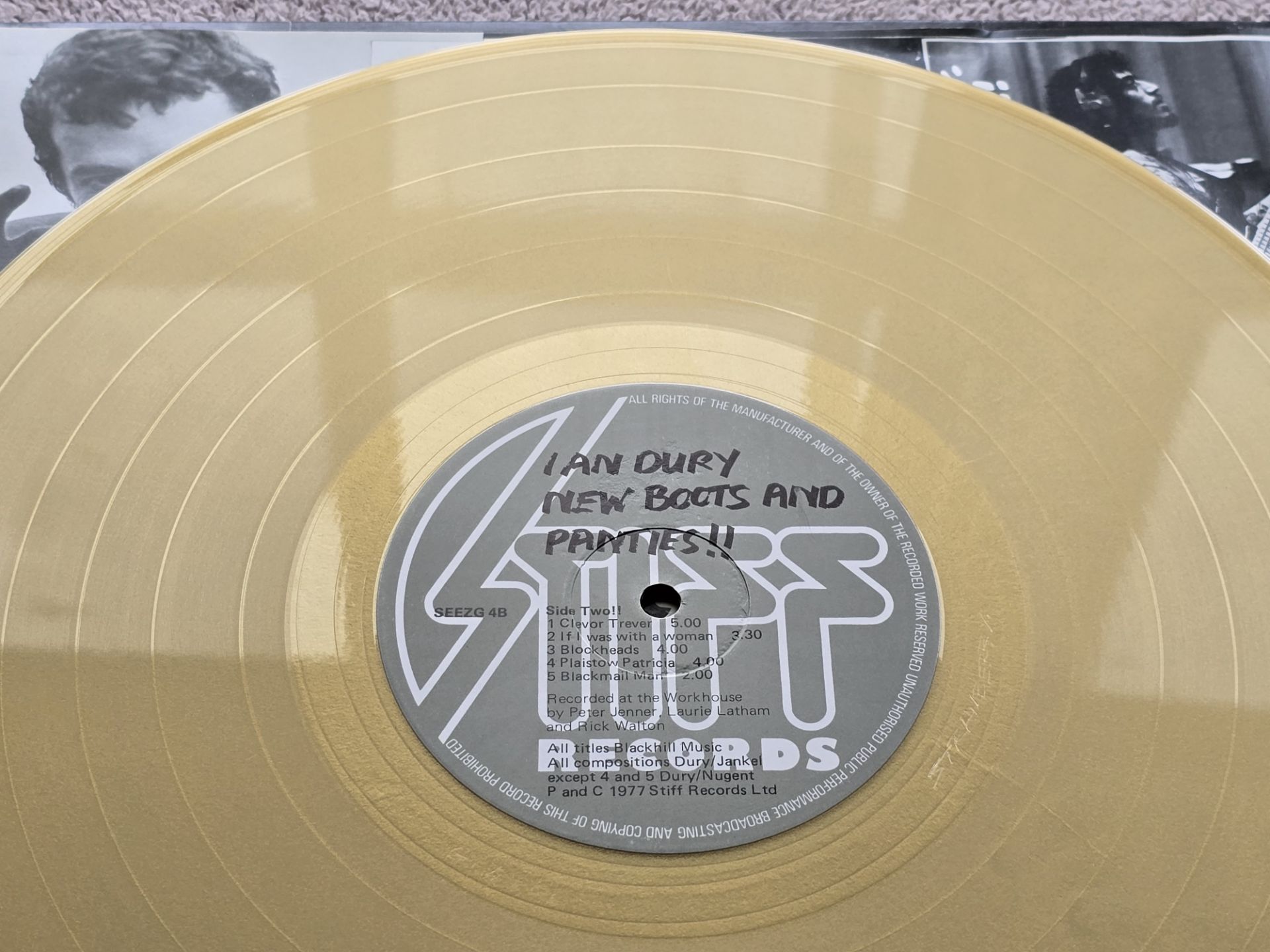 Ian Dury – New Boots And Panties!! Gold Vinyl 1978 LP + Bonus Hidden Track - Image 8 of 8