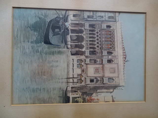 Watercolour of a Venetian scene, framed and glazed 52cm x 65cm approx - Image 2 of 3