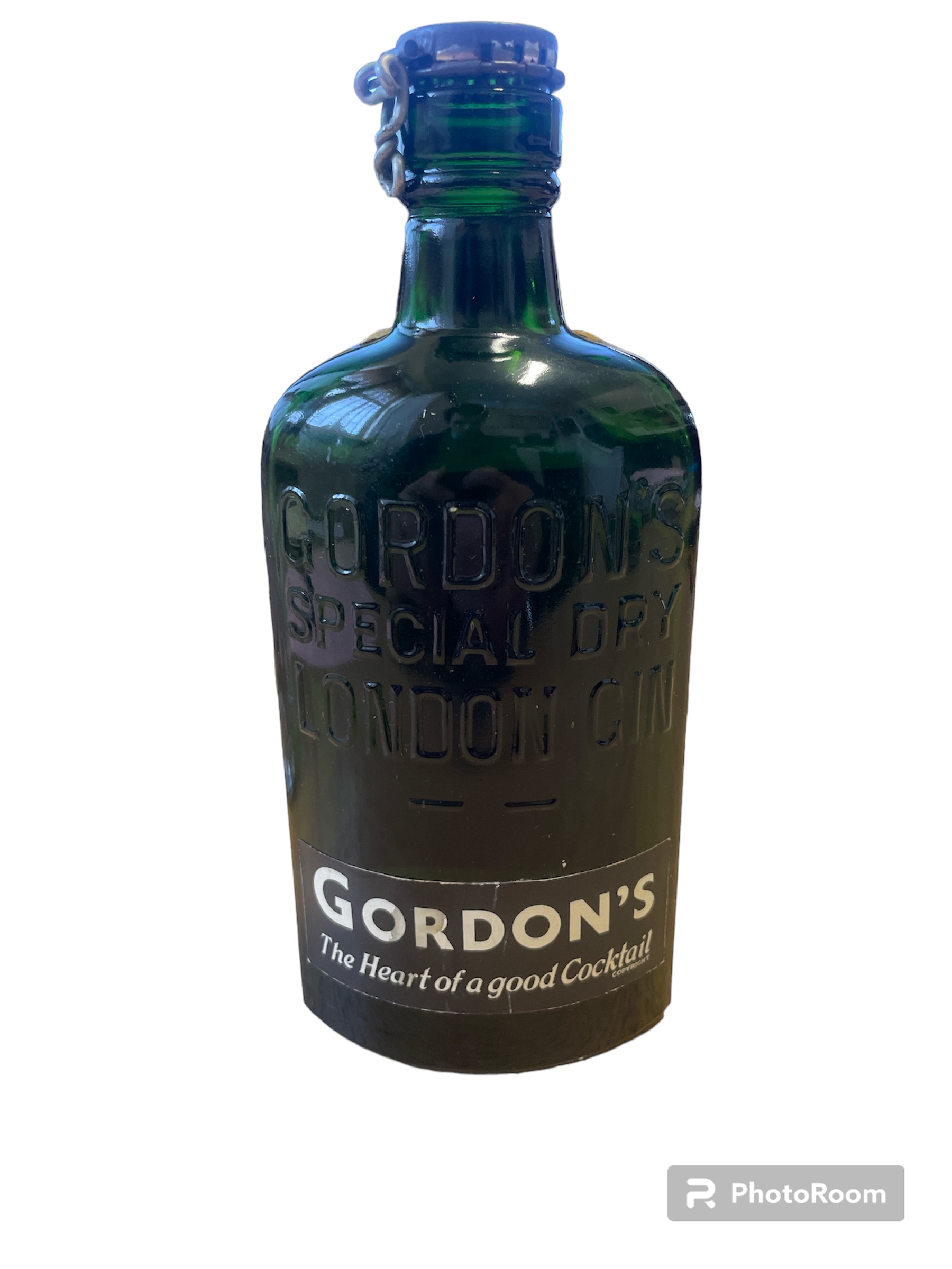 Two vintage bottles to include a Schweppes Soda Water d  espenser and a Gordon's Gin bottle with a - Image 3 of 3