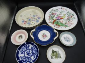 Poole pottery flan dish, collectors plate and others