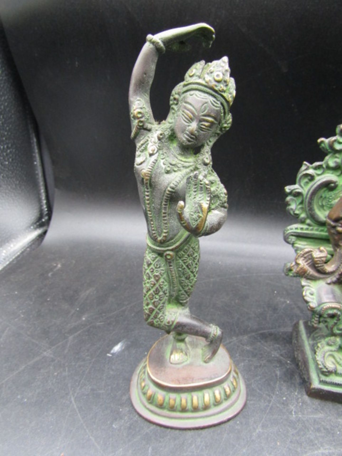 Bronze?  Ganesha, priestess and foo dog - Image 2 of 6