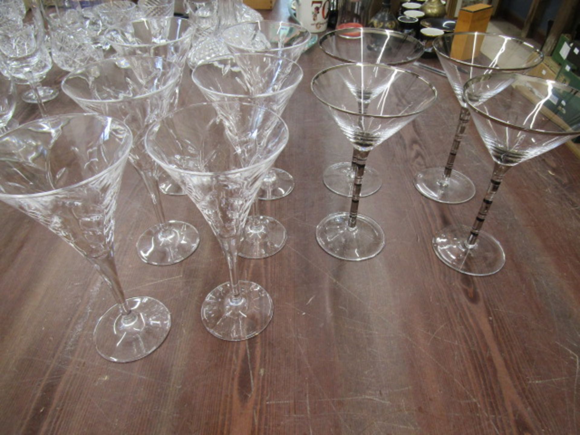 Wine glasses, cocktail, Babycham, cut glass- various glass ware, most good quality - Image 2 of 6