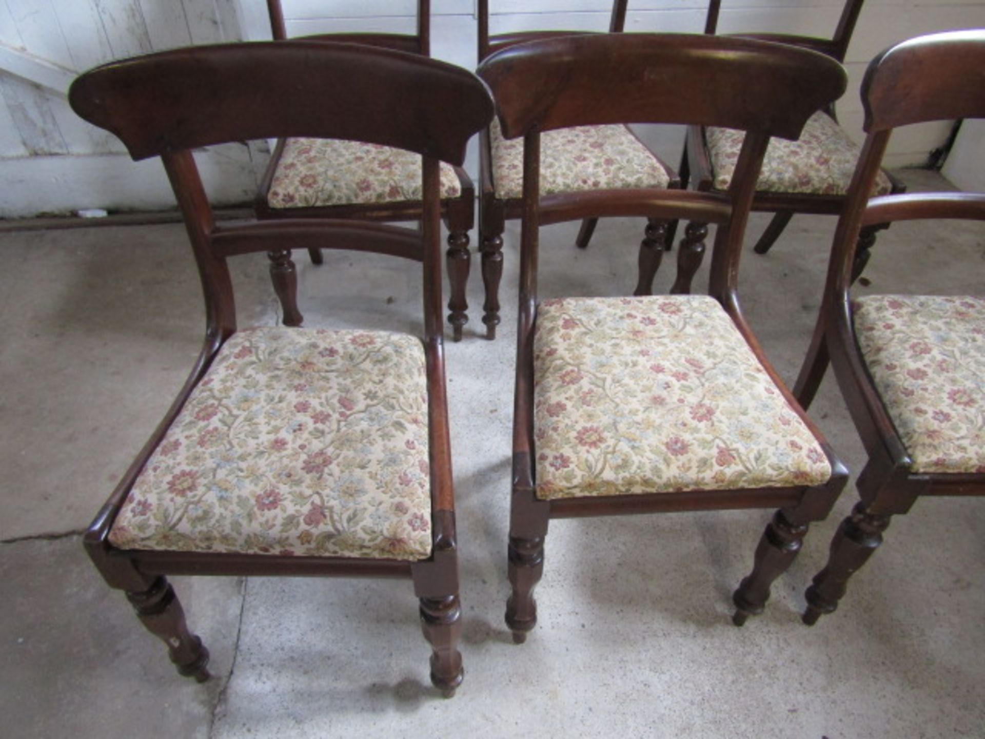 set 6 chairs with upholstered seats - Image 2 of 5