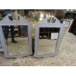 pair shabby chic mirrors 58x90cm