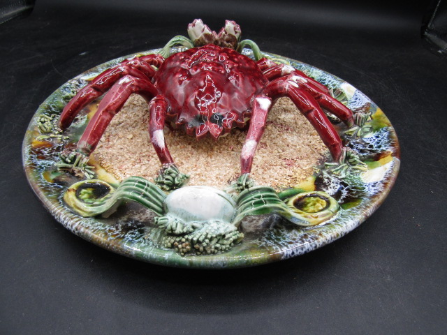 Majolica crab plate Palissy style 25cmD - Image 2 of 3