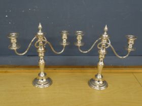 Pair of silver plated 2 -4 branch  candelabras