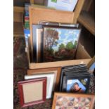 A box picture frames and a tapestry