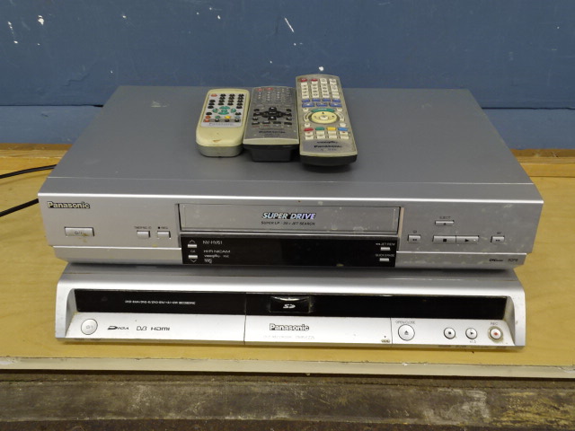 Panasonic DVD recorder and VHS player with remotes from a house clearance