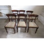 set 6 chairs with upholstered seats