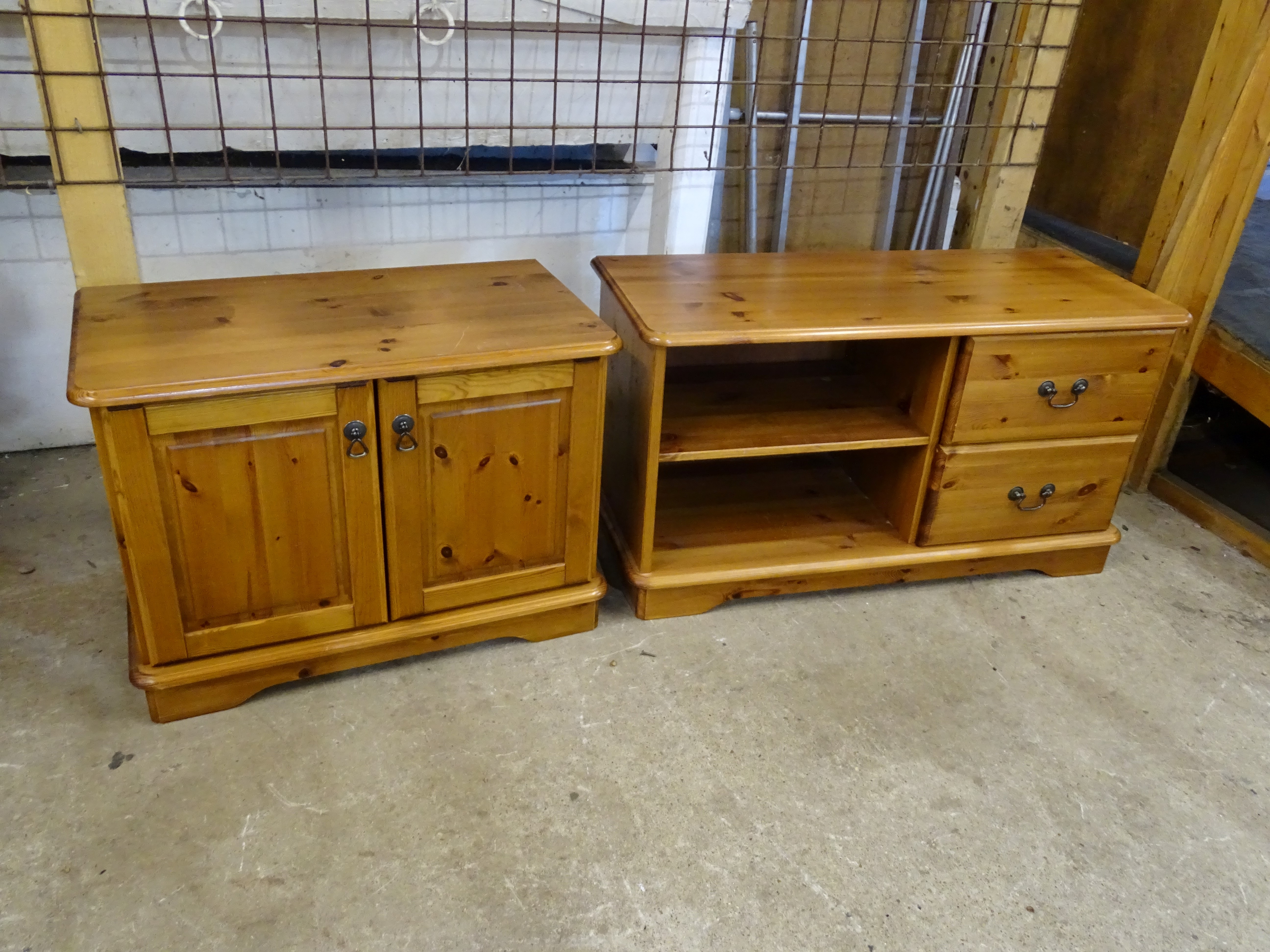 Pine 2 door cupboard and TV unit