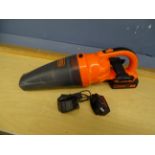 Black & Decker cordless lithium battery handheld vacuum cleaner with battery and charger in