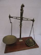 Young Son & Marlow balance scales with weights