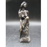 A bronze casting of a  woman by John Letts, stamped at base 16cmH