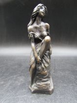 A bronze casting of a  woman by John Letts, stamped at base 16cmH