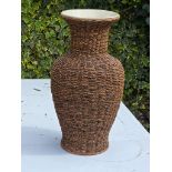 Large Floor Standing Vase with wicker effect approx 21 inches high