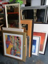 A quantity of pictures, frames and mirrors