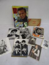 Celebrity photo's inc Beatles, some with autographs, Screen stars scrap book, picture card album