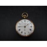 A 9ct gold pocket watch 73gms gross weight front case is loose