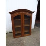 Oak 2 door display cabinet/bookcase  H103cm W85cm D26cm approx