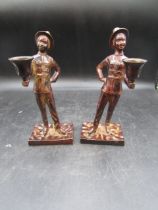 A pair of Bronze bell ringers 20cm H