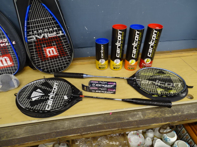 2 Badminton rackets, 2 squash rackets and shuttlecocks etc - Image 4 of 4