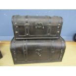 2 wooden chests largest 36x22x18cm