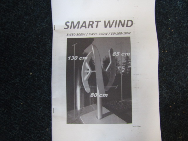 SMARTWIND 300W/400W/500W vertical axis wind turbine, unused in original box. It is activated by very - Image 4 of 15